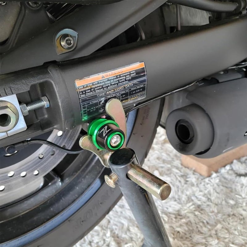 MOWOK Motorcycle M8 Swing Arm Spools Sliders, CNC Swing Arm Stand Screw, Swingarm Stand Paddock Compatible for Kawasaki Z900 Z650 Z400 Z500 Z800 Z1000 Z1000SX Z1000R ZX-6R ZX-10R Z 500 900 (Black) - Image 2